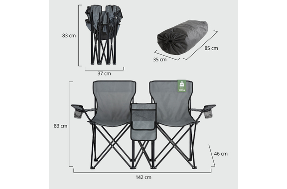 Stagecaptain CS-1485 Doppelsitzer Campingstuhl  - Retoure (Zustand: sehr gut) image 3