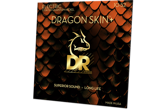 DR Strings Dragon Skin+ Electric Quantum Nickel DEQ-10/52 Medium/Heavy 10-52 image 3