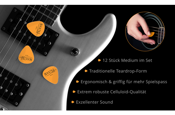 Rocktile Médiators Jaune Medium Pack de 12 image 3
