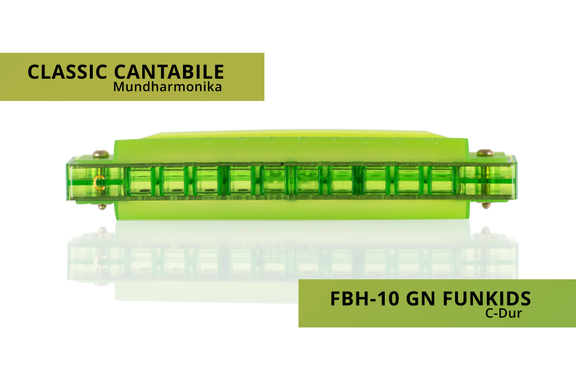 Classic Cantabile FBH-10 GN FunKids Armonica a Bocca C-Dur Verde image 3