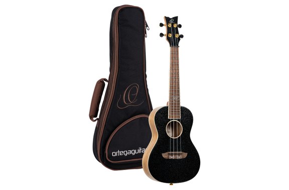 Ortega RUEL-MBK Element Series Concert Ukulele Metallic Black Set image 3