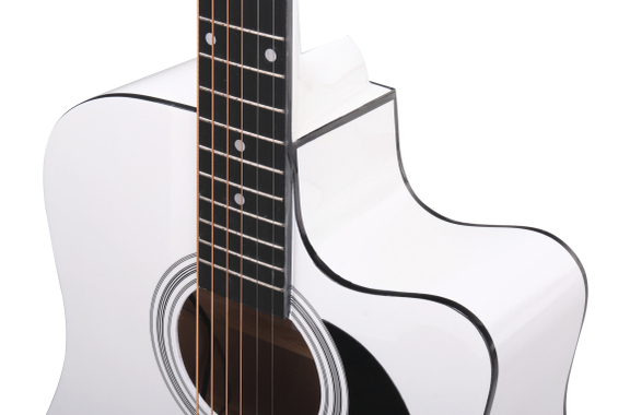 Classic Cantabile WS-10WH-CE Westerngitarre weiß mit Tonabnehmer Hardcase Set image 3