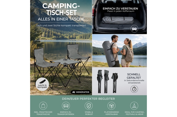 Stagecaptain CS-4547 GY Ensemble Table De Camping Gris image 3