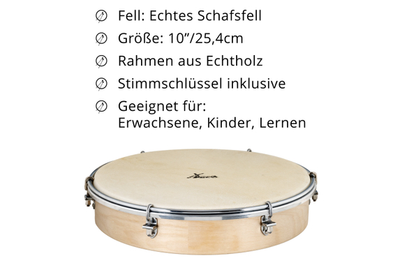 XDrum HTM-10S Tambourin 10" avec Peau Naturelle Set de 3 image 3