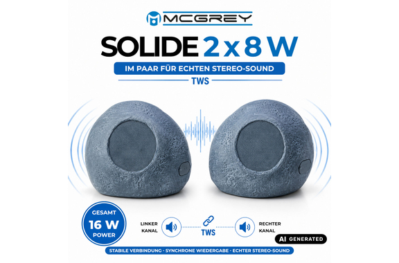 McGrey SSB-420 GY/RD BT Enceintes Aspect Pierre (Paire) image 3