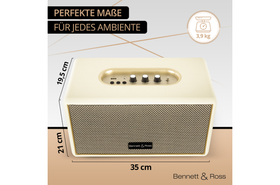 Bennett & Ross BB-860CW Blackmore Bluetooth Lautsprecher Creme-Weiß image 3