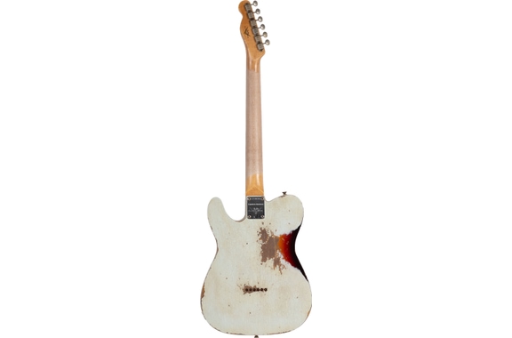 Fender Custom Shop 1960 Telecaster Custom Heavy Relic Aged Olympic White Over Chocolate 3-Tone Sunburst image 3