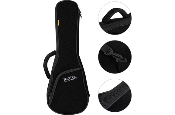 Rocktile Tasche für Sopran-Ukulele Schwarz/Orange image 3