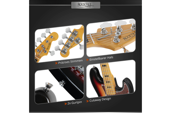 Rocktile Pro JBS50-SB E-Bass Sunburst image 3