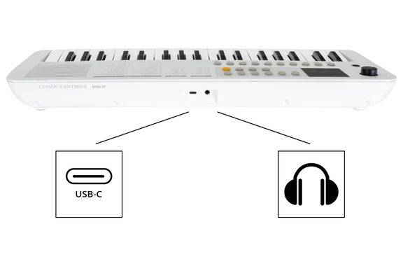 Classic Cantabile MINI-37 Clavier blanc-gris image 3