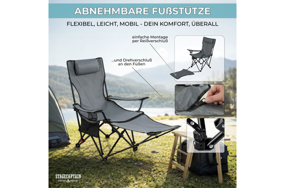 Stagecaptain CSF-600 MKII Nick Fauteuil De Camping Avec Repose-Pieds image 3