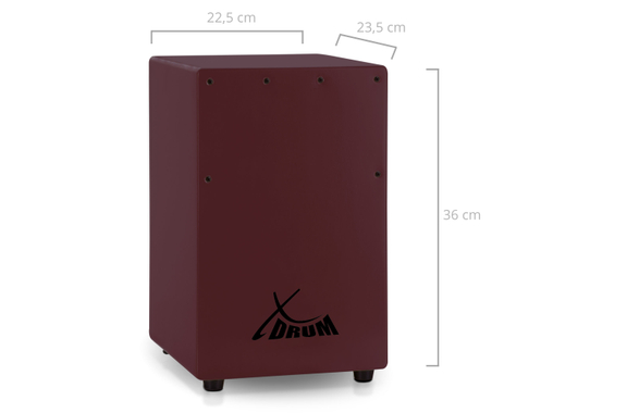 XDrum KC-37WR Cajón Infantil Rojo Vino Set con Escuela image 3