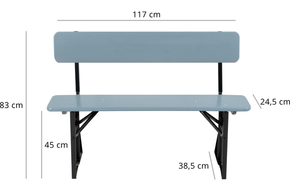 Stagecaptain BBB-119 GY Hirschgarten Bierzeltbank met rugleuning 119 cm grijs 2x set image 3