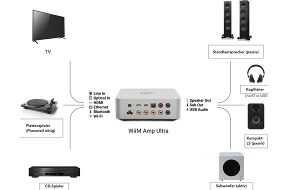 WiiM Amp Ultra Amplificatore Streaming Argento image 3