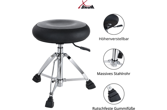 XDrum Drum Throne Pneumatic Donut Gray image 3