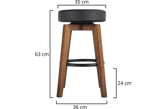 Classic Cantabile Pub-Hocker Gitarrenhocker dunkel gebeizt 3x Set image 3