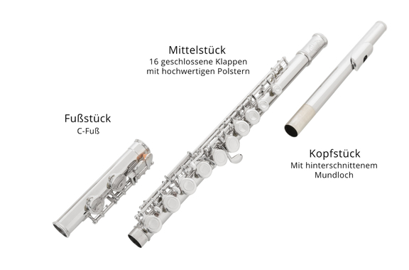 Classic Cantabile FL-200 Flûte Traversière en Maillechort image 3