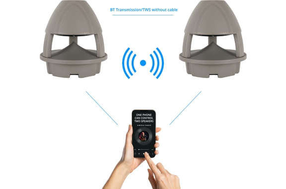 McGrey WPL-660GY BT 360° Outdoor-Lautsprecher mit Bluetooth Grau 120 Watt image 3
