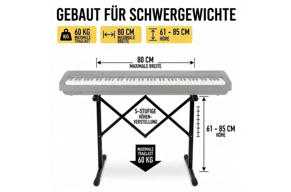 Classic Cantabile KBA-880BK Keyboard- und Mixertisch schwarz image 3