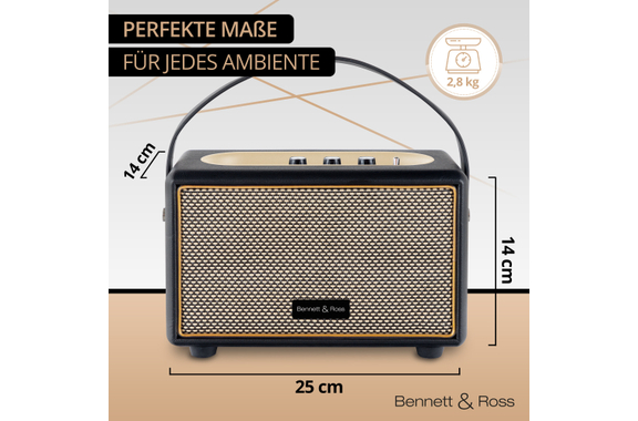 Bennett & Ross BB-820BK Blackmore Junior Altavoz Bluetooth Recargable Negro image 3
