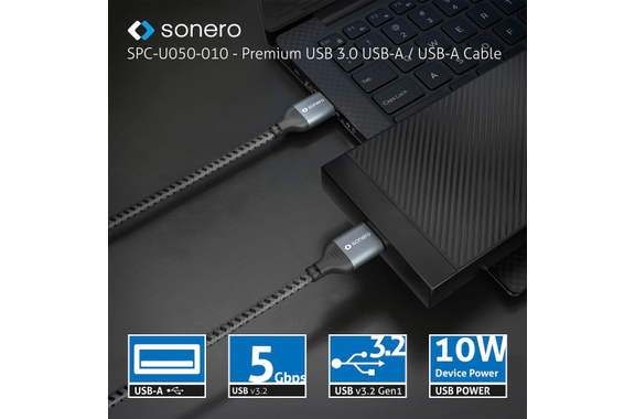 Sonero USB-A auf USB-A Datenkabel 1,5m USB 3.0 image 3