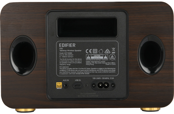 Edifier D32 BK Tabletop Wireless Bluetooth Speaker Black Walnut  - Retoure (Zustand: sehr gut) image 3