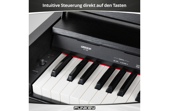 FunKey DP-1088 SM Digitalpiano Zwart Mat Set incl. Bank, Koptelefoon en School image 3