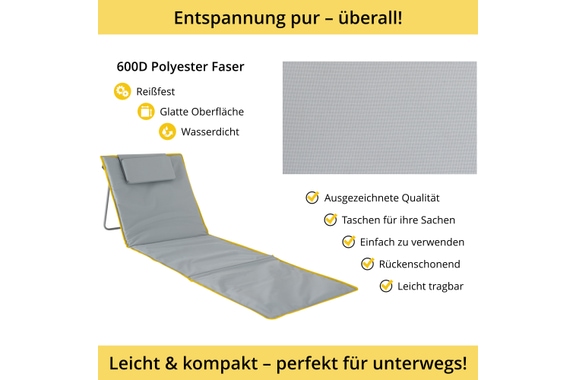 Stagecaptain BM-160 GY/YE Beach Mat "Layla" 2x Set image 3