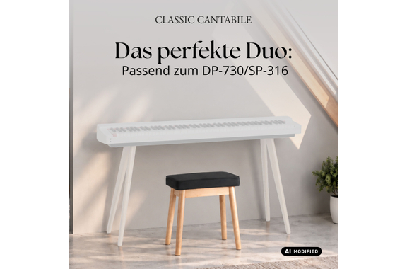 Classic Cantabile Banc De Piano Design Velours Cerisier image 3