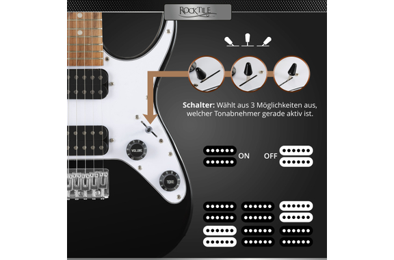 Rocktile Youngster YS-1BK 3/4 E-Gitarren Starter Set Schwarz image 3