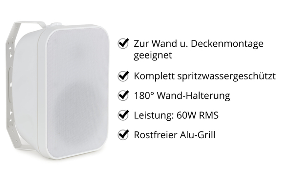McGrey OLS-651WH Altavoces Outdoor 60 Vatios Blanco Set de 10 image 3