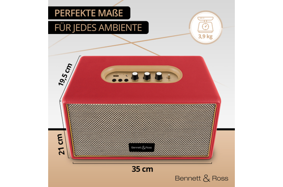 Bennett & Ross BB-860RD Blackmore Bluetooth Lautsprecher Rot image 3