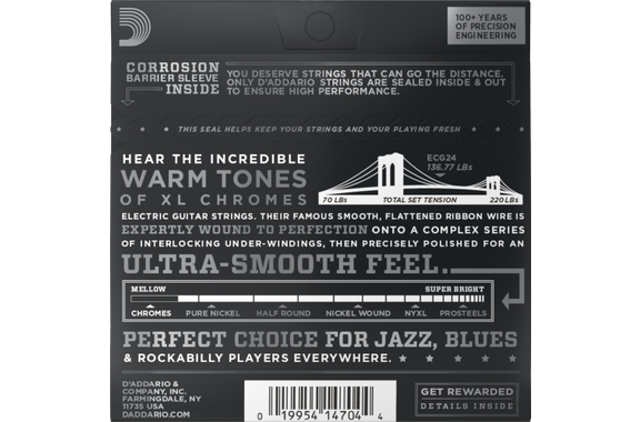 D'Addario ECG24 XL Chromes 3x Set image 3