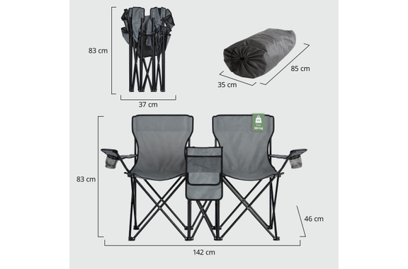 Stagecaptain CS-1485 Double Camping Chair image 3