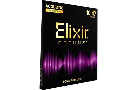 Elixir Attune Phosphor Bronze Acoustic Guitar Strings Extra Light 10-47 image 3