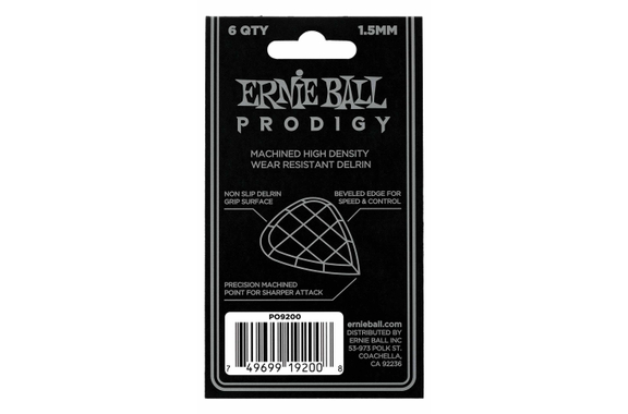 Ernie Ball 9200 Prodigy Mini Púa 1,5 mm Paquete De 6 Black image 3