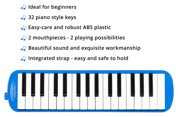 Classic Cantabile FML-32 BU Melodica Blue image 3