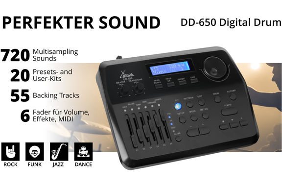 XDrum DD-650 PLUS Mesh E-Drum Kit Live Set image 3