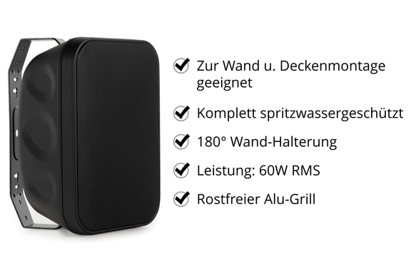 McGrey OLS-651BK Outdoor-luidspreker 60 Watt Zwart image 3