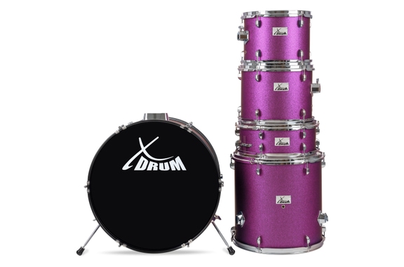 XDrum Semi 22" Standard Schlagzeug Satin Purple Sparkle inkl. Schule image 3
