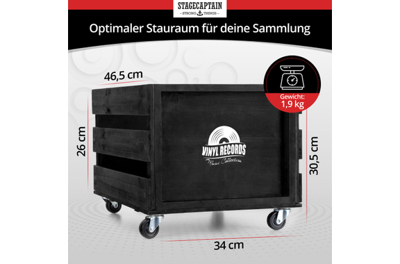 Stagecaptain SPK-100 BK Caja para Discos "Emil" Negra Set de 2 image 3