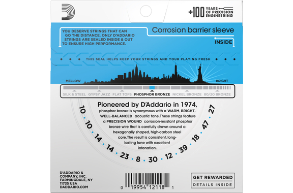 D'Addario EJ38 12-String Light 3x Set image 3