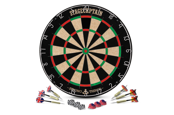 Stagecaptain DBS-1715 BullsEye Pro Dartscheibe + Ständer Set Gold image 3