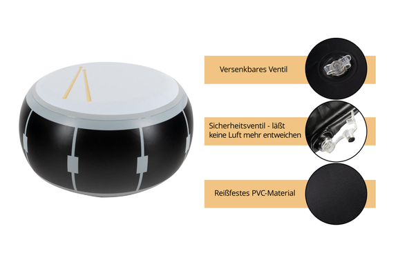 Stagecaptain IF-7141 Aufblasbarer Tisch-Hocker Drum-Design image 3