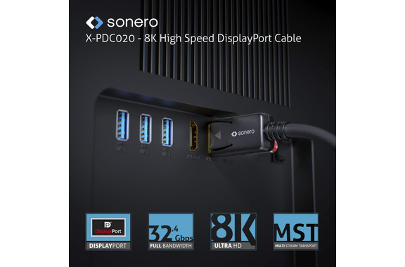 Câble DisplayPort Sonero 8K High Speed 5m image 3