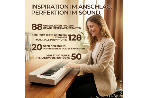 Classic Cantabile SP-316 Stage Piano Bianco image 3