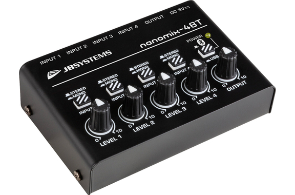 JB-Systems NANOMIX-4BT USB Interface 4-Kanaals Line Mixer image 3