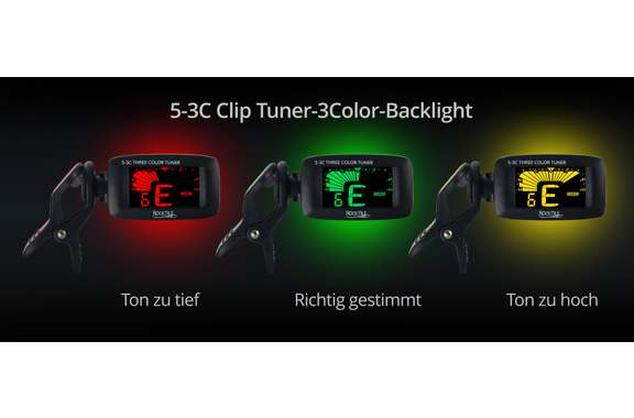 Rocktile 5-3C Three Color Clip-Tuner image 3