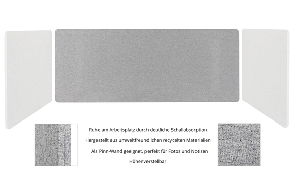 Pronomic DiviDesk-15060 GY Tischtrennwand image 3