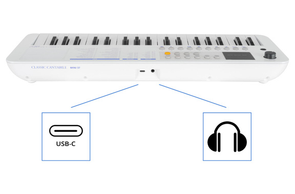 Classic Cantabile MINI-37 Clavier blanc-bleu image 3